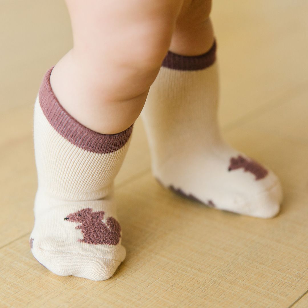 Calcetines con antideslizante - Ardilla Beige